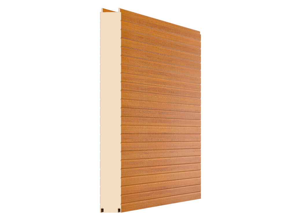 Стеновая панель, цвет «золотой дуб» / RAL9003 / дизайн «трапеция» (50/11)